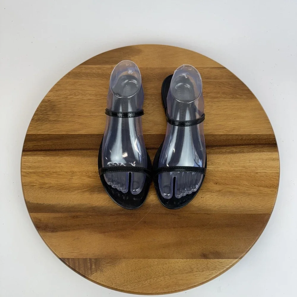 Womens Stuart Weitzman Sawyer Slide Black Jelly Casual Sandals Shoe Size 7 M GUC